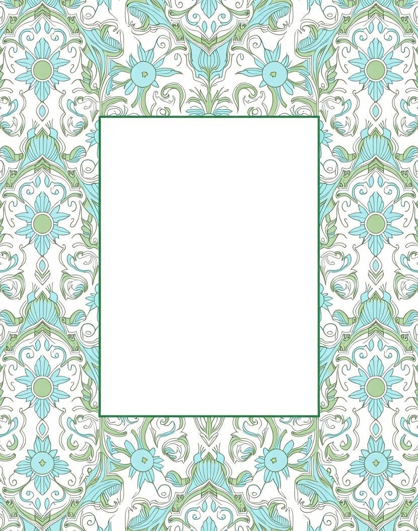 Nature Inspired Floral Scroll Pattern Rug