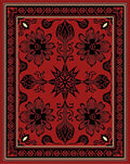 Bold Red Floral Geometric Pattern Rug