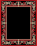 Bold Red and Cream Floral Border Rug