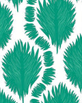 Teal Tropical Leaf Pattern Rug