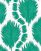 Teal Tropical Leaf Pattern Rug