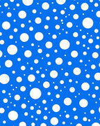 Random White Circles Blue Pattern Rug