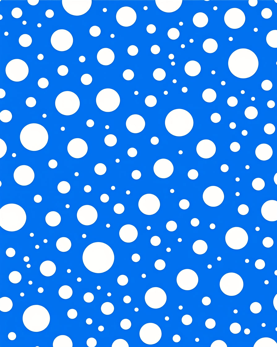 Random White Circles Blue Pattern Rug