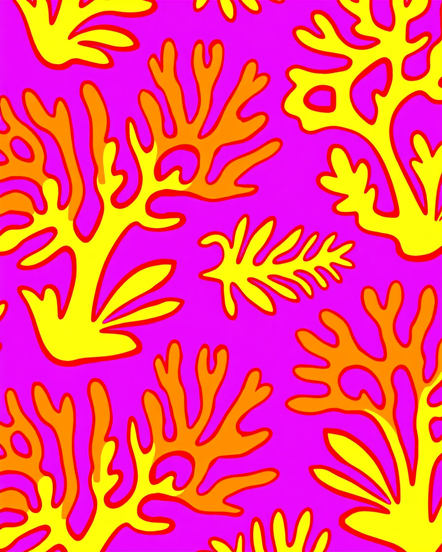 Abstract Coral Branch Pattern Rug