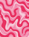 Abstract Pink Swirl Waves Design Rug