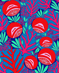 Bold Coral Citrus Pattern Rug