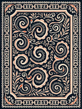 Ornate Swirls And Leafy Scrollwork Rug