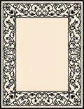 Vines Leaves Baroque Border Design Rug