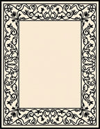 Vines Leaves Baroque Border Design Rug