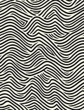 Modern Black And White Wave Pattern Rug