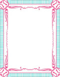 Pink And Teal Abstract Swirl Border Rug