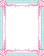 Pink And Teal Abstract Swirl Border Rug