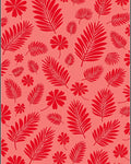 Tropical Red Leaf Pattern Design Rug
