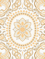 Golden Mandala Arabesque Pattern Rug