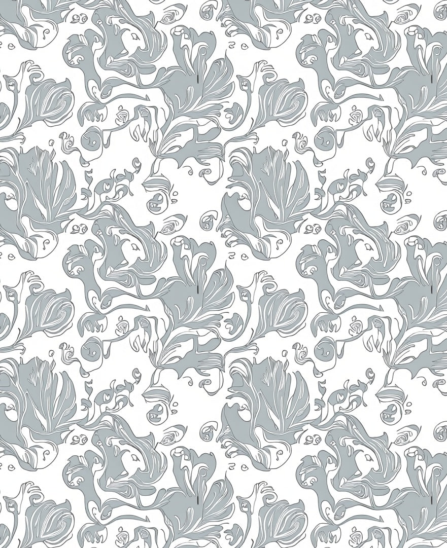 Elegant Floral Swirl Pattern Rug