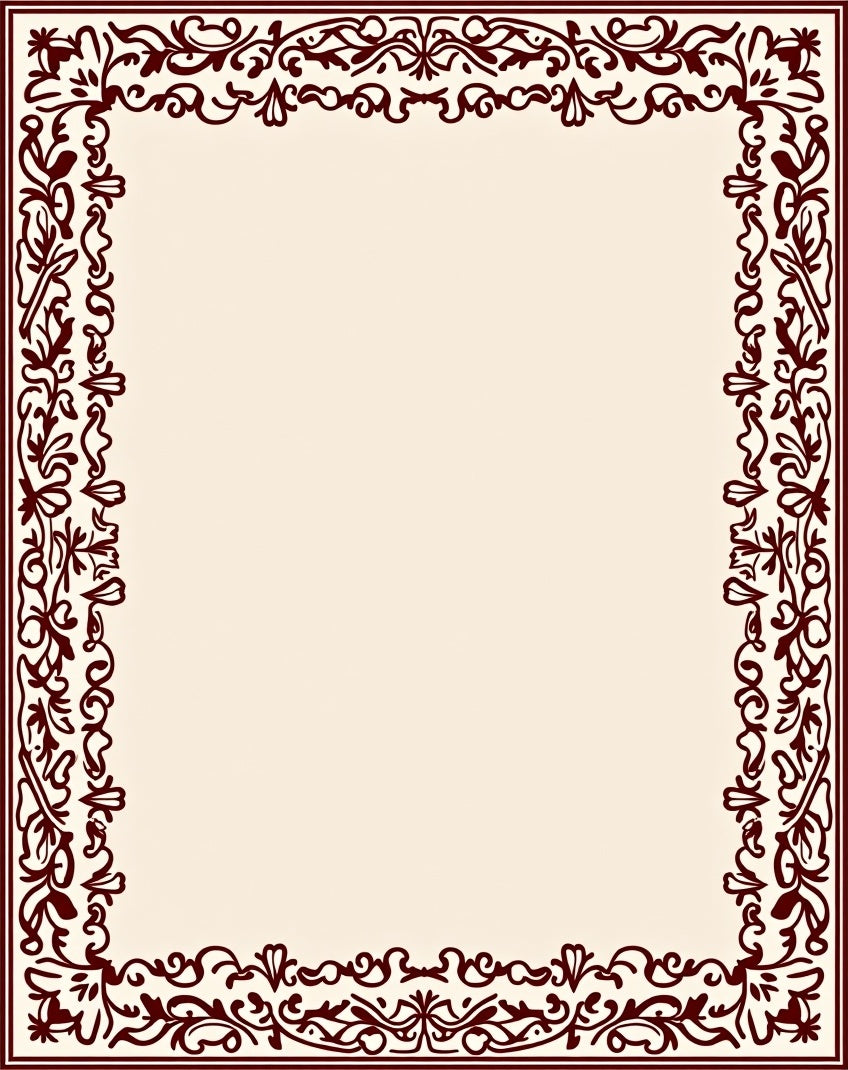 Elegant Floral Border Design Rug