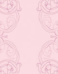 Pink Floral Swirl Line Art Rug