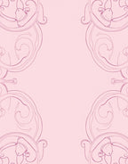 Pink Floral Swirl Line Art Rug