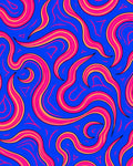 Bold Pink Yellow Swirl Pattern Rug