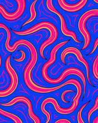 Bold Pink Yellow Swirl Pattern Rug