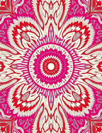 Vibrant Geometric Floral Mandala Design Rug