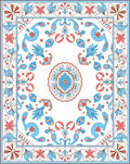 Floral Burst Leaf Swirls Design Rug