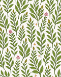 Green Leaf and Berry Botanical Pattern Rug
