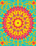 Radiant Sunburst Mandala Design With Swirls Rug