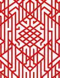 Red Abstract Geometric Pattern Rug