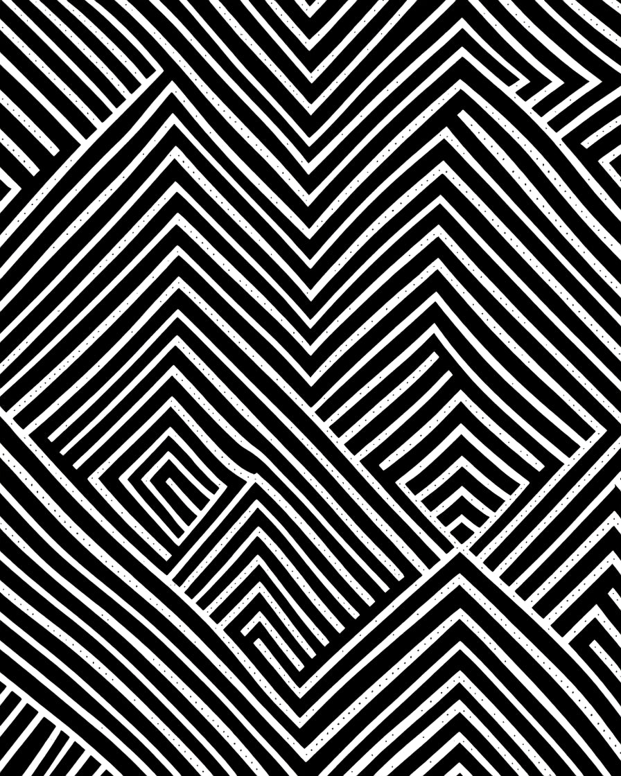 Bold Black White Geometric Design Rug