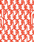 Ornamental Red And White Pattern Rug