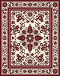 Intricate Floral Burgundy Pattern Rug