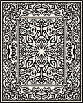 Black Traditional Elaborate Scrollwork Pattern Rug