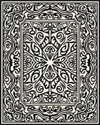Black Traditional Elaborate Scrollwork Pattern Rug