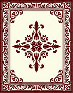 Ornate Central Floral Border Design Rug