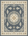 Ornate Floral Medallion With Borders Rug