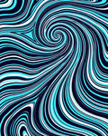 Dynamic Swirl Blue White Pattern Rug