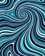 Dynamic Swirl Blue White Pattern Rug