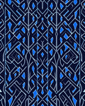 Dark Blue White Geometric Abstract Design Rug