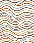 Wavy Lines Pattern 2 Color Mix Rug