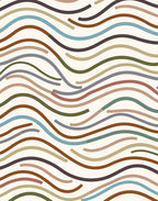 Wavy Lines Pattern 2 Color Mix Rug