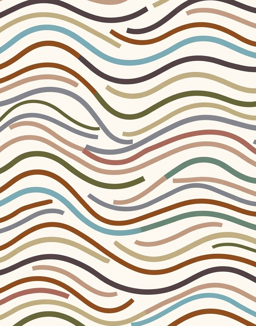 Wavy Lines Pattern 2 Color Mix Rug