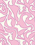 Pink Organic Swirl Pattern Rug