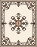 Classic Damask Floral Scroll Design Rug