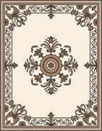 Classic Damask Floral Scroll Design Rug