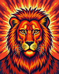 Fiery Lion Burst Pattern Rug