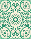 Emerald Floral Mandala Pattern Rug