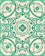 Emerald Floral Mandala Pattern Rug