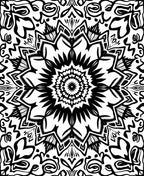 Geometric Floral Mandala Graphic Design Rug