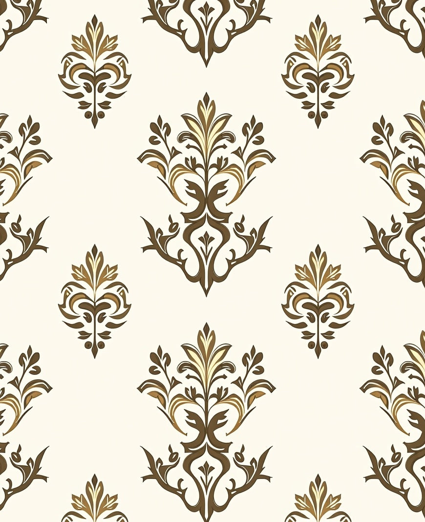 Classic Damask Floral Inspired Design Rug